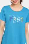 Rosaline Zest Easy Movement Relaxed Top - Enamel Blue — thumbnail 5